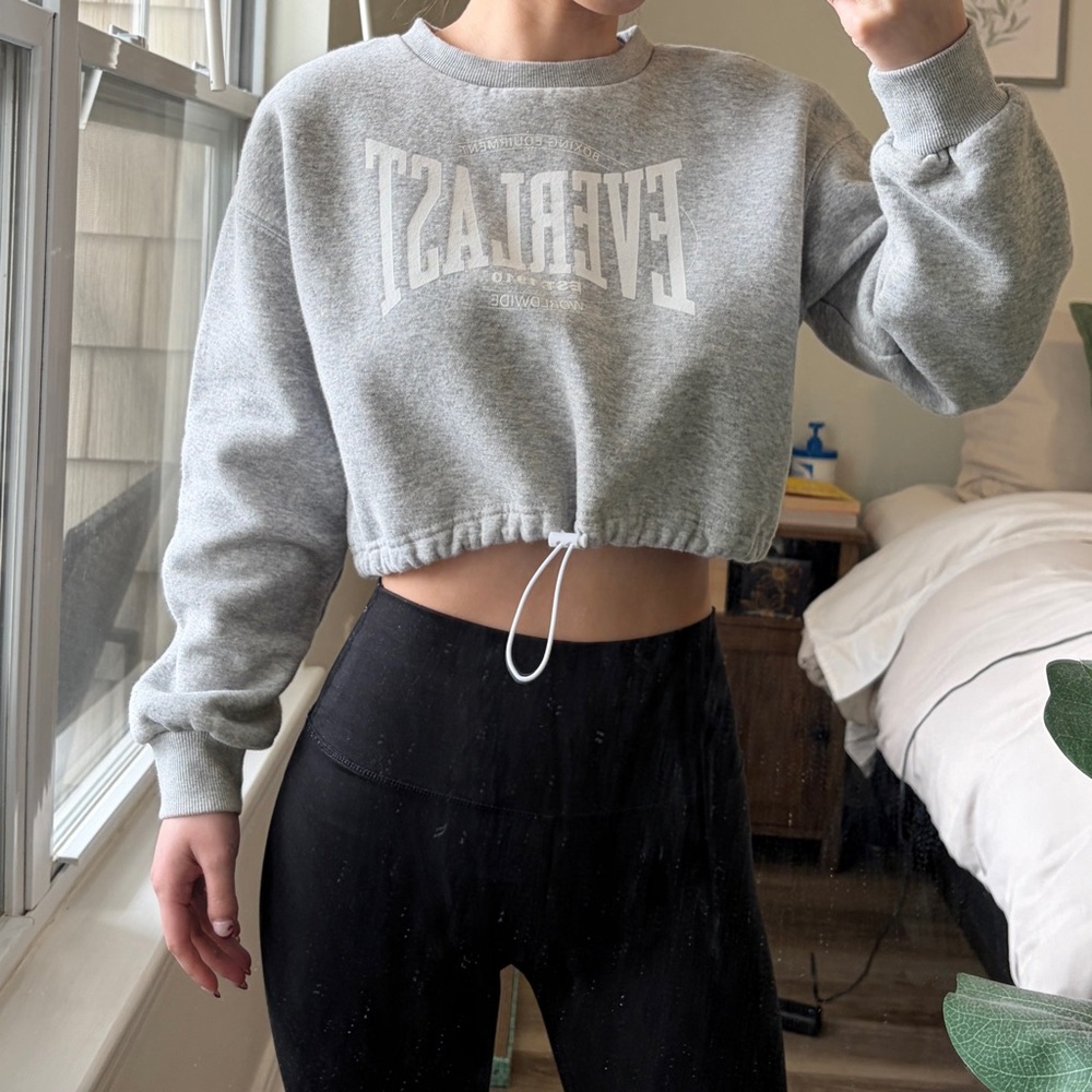 Everlast Cropped Drawstring Crew Sweatshirt